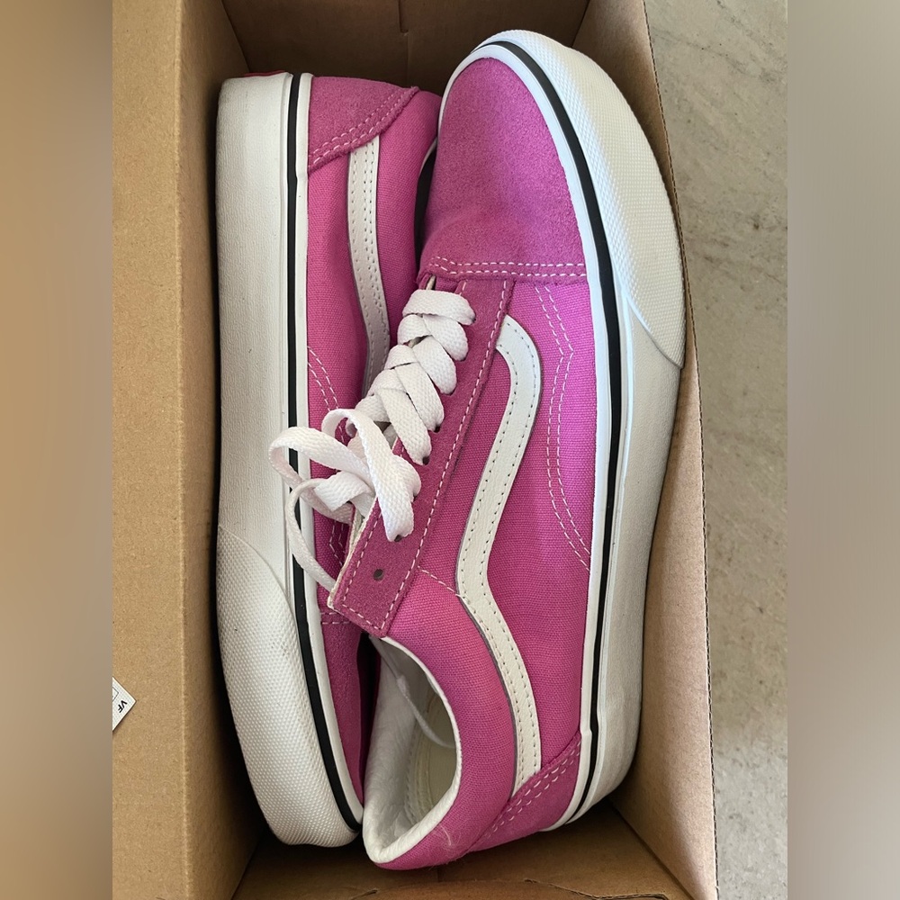 Vans Pink and White Athletic Shoes